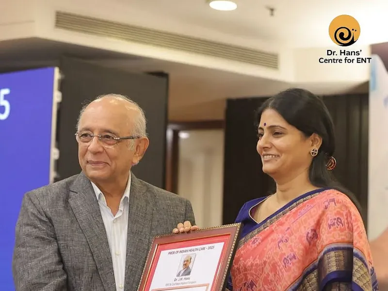 At the prestigious Health Conclave & Felicitation – Pride of Indian Healthcare 2025, Dr. J.M. Hans was recognized for his remarkable contributions to ENT and cochlear implant surgery.
