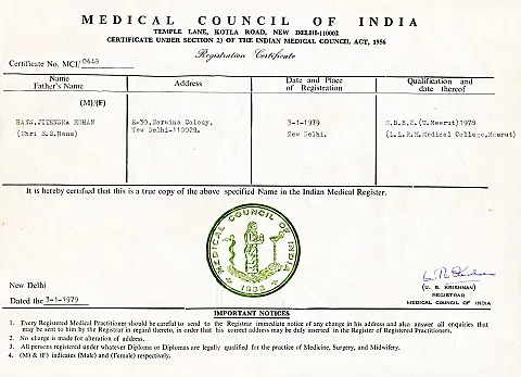 Dr. J. M. Hans certificate 3