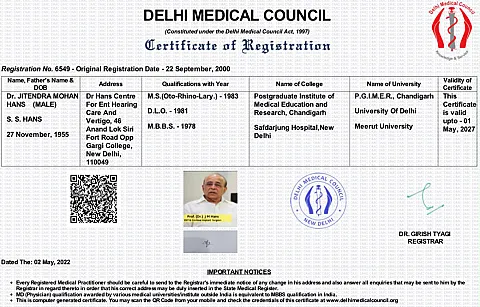 Dr. J. M. Hans certificate 6